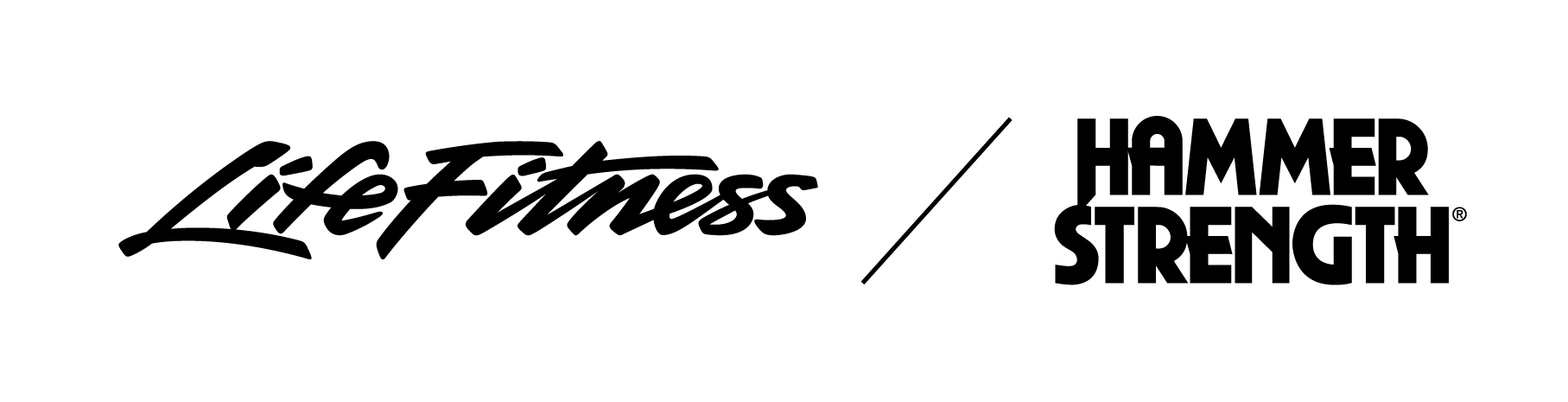 logo for life fitness / hammer strength, a multifamily amenity brand