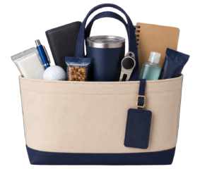 Example of the welcome bag attendees at TheHomeMag Exchange Events receive